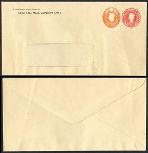 ESC974 QEII 2 1/2d Carmine and KGVI 1/2d Orange Stamped to Order Envelope Mint