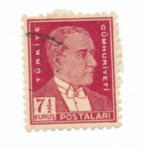 Turkey 1931 Scott 747 used - Mustafa Kemal Pasha, K Ataturk