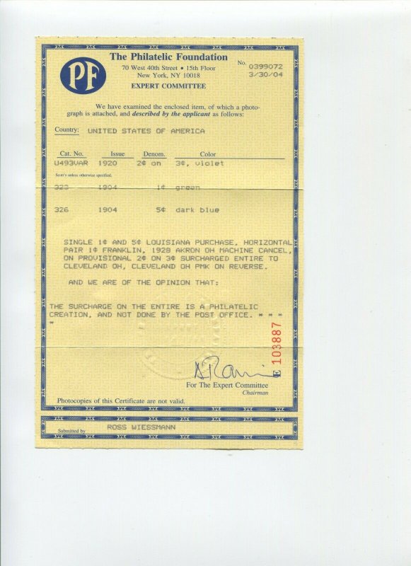 U436a Var 2 CENT 'PRIVATE' 2 CENT SURCHARGE ON CAM 16 1ST FLIGHT COVER w/PF CERT