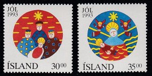 Iceland #  777-778, Christmas, Mint NH, 1/2 Cat.