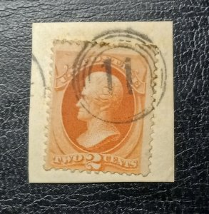 US Scott #183 Used on Cut Corner W/Fancy Cancellation F-VF 1879