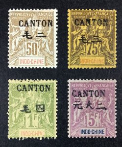 MOMEN: FRENCH CANTON CHINA SC #27-30 1903-04 MINT OG H $288 LOT #68316*