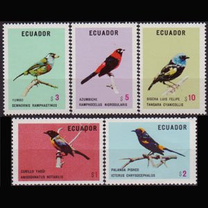 ECUADOR 1973 - Scott# 876-80 Birds Set of 5 NH