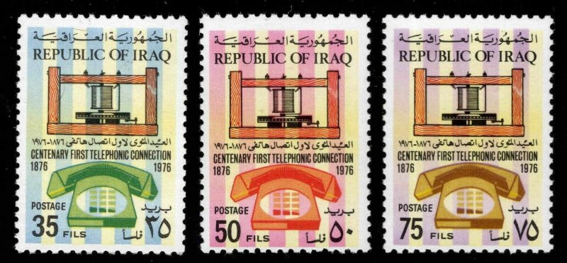 Iraq Scott 771-773  MNH** Telephone centennial  set