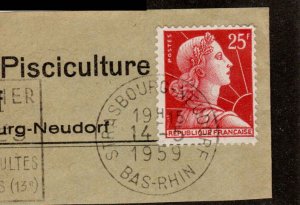 France  #756, Used, Postmark STRASBOURG-NEUDORF, BAS-RHIN, 14-5-1959