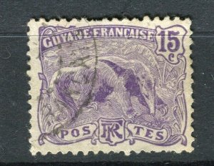 FRANCE; COLONIES GUYANE 1904 early pictorial issue fine used 15c. value