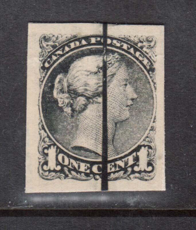 Canada #35P XF Defaced Proof In Black On Card