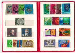 Switz. 1980 Official mint set in stockbook with FDC program & descriptions