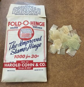 FOLD-O-HINGE Stamp Hinges repackaged from open packs -Pre-Folded 16 -17 grams