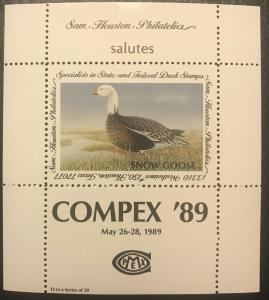Sam Houston Philatelics salutes COMPEX '89 May 26-28, 1989 MNH 
