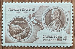 Canal Zone #150 “MH” Single Theodore Roosevelt L48