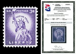 Scott 1035 1954 3c Liberty Issue (Wet) Mint Graded XF-Sup 95 NH with PSE CERT