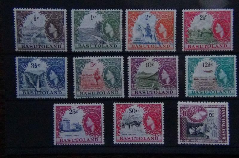 Basutoland 1961-63 set complete to R1 VLMM SG69/79