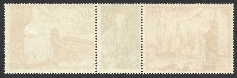 Doyle's_Stamps: MLH 1947 Monaco Airmail Jumbo Strip, Scott #C20a*