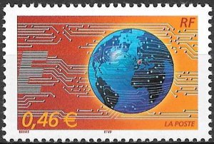 France 2002 MNH Stamps Scott 2918 Internet Communication Globe
