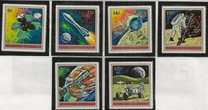 BURUNDI Sc 379-84+384A+C156 NH PERF & IMPERF SETS+S/S of 1972 - SPACE