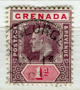 GRENADA; 1902 early Ed VII issue Mint hinged 1d. value