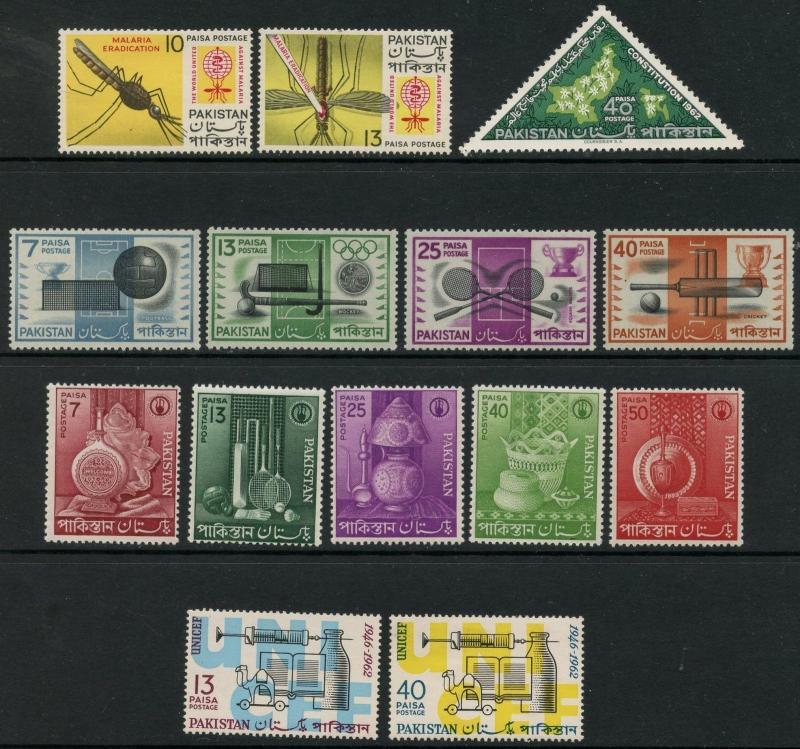 PAKISTAN Sc#160-173 1962 Five Complete Sets OG Mint LH