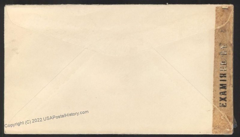 Hawaii USA 1943 PEARL CITY WWII Censored Territorial Mail 3c Prexie Cover 109175