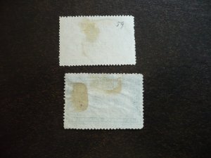 Stamps - Belgian Congo - Scott# 51, 59 - Used Part Set of 2 Stamps