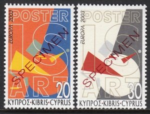 CYPRUS 2003 EUROPA CEPT SPECIMEN OVERPRINTED POSTER ART [#C309]