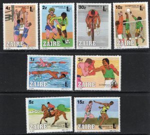 Thematic stamps ZAIRE 1985 OLYMPHILEX (sport) 1223/30 mint