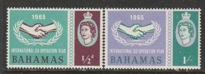 1965 Bahamas - Sc 222-3 - MNH VF - 2 single - International Cooperation Year