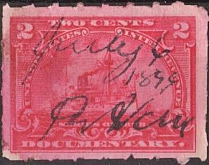 R164 2¢ Documentary Stamp (1898) Used