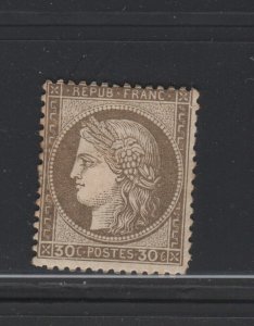 FRANCE #62 brown Large Numeral Ceres MH part OG F-VF