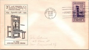 FDC 1939 SC #857 Linprint Cachet - New York, Ny - Single - J5432