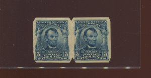 315 Lincoln USAV Type 2 Perfs Mint Pair of 2 Stamps with PF Cert (Bz 1087)