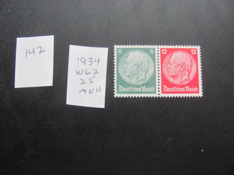 GERMANY 1934 MNH MI.  W62  25 EUROS   (142) SEE MY STORE