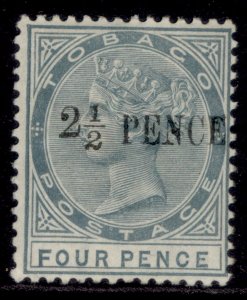 TOBAGO QV SG31, 2½d on 4d grey, LH MINT. Cat £26.