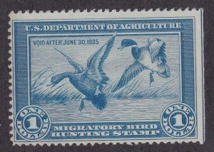 United States # RW1, 1st Migratory Bird Hunting Stamp, No Gum, 1/2 Cat.