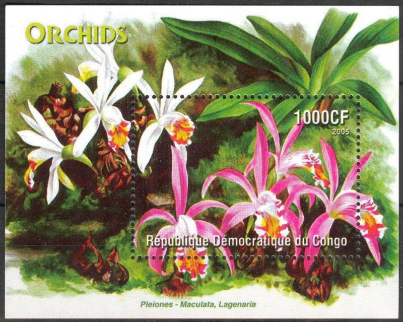 Congo 2005 Flowers Orchids S/S MNH Private