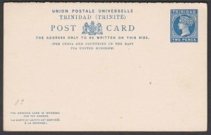 TRINIDAD QV 2d + 2d Reply double postcard fine unused.......................T458