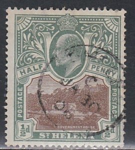 St. Helena # 50,Watermark 1, Government House, Used, 1/3 Cat.