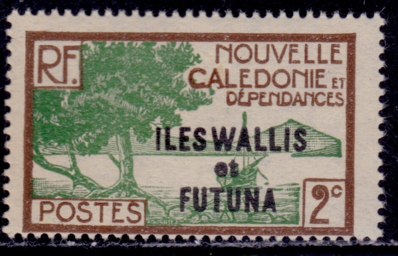 Wallis and Futuna, 1930, New Caledonia overprint, 2c, MLH**