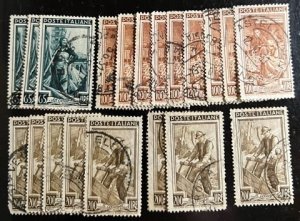 Italy Scott# 549-567, 566a, 567a Used/Unused F/VF stamps Lot of 233 Cat $53.00+