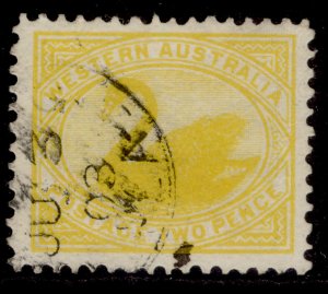 AUSTRALIA - Western Australia EDVII SG118, 2d yellow, FINE USED.