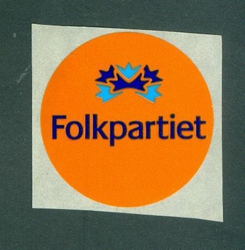 Norway. Poster Stamp. Sticker. Political Party   Folkepartiet