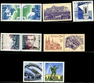 SWEDEN Sc#1942a//1994a 1992 Five Complete Sets OG Mint NH