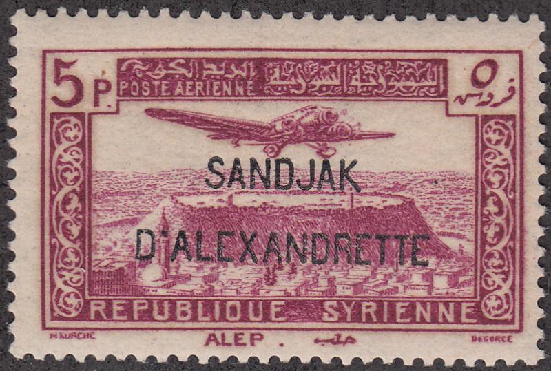 Alexandretta #C5 Syria Air Mail Overprinted MNH