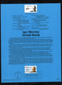 SP830 Igor Sikorsky, Souvenir Page FDC (#C119)