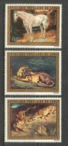 CONGO PR Sc# C157 - C159 MNH FVF Set3 Horse Lion & Tiger Art