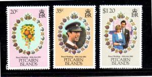 PITCAIRN ISLANDS #206-208  1981  ROYAL WEDDING  MINT  VF NH  O.G  b