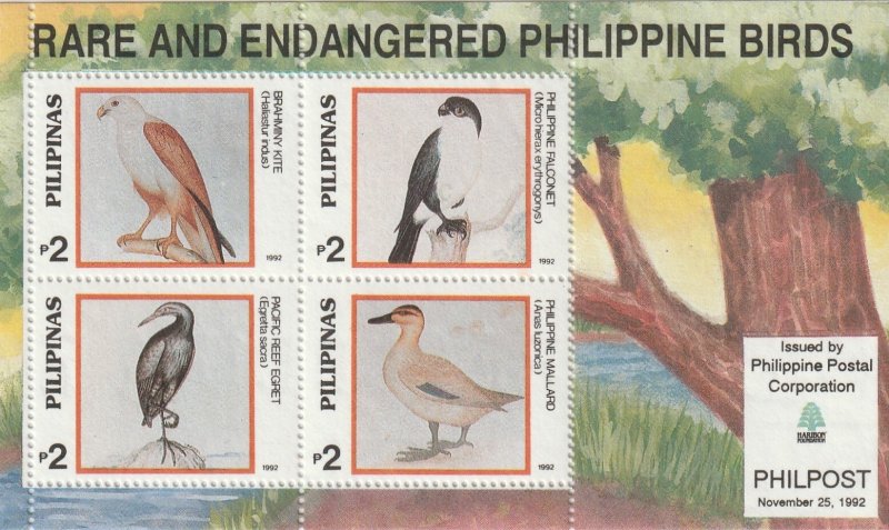 Philippines 1992 Rare and Endangered Birds Sheet Sc 2206 MNH C23