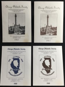 Chicago Philatelic Society Commemorating Sheets 1967/1968 (4) L10