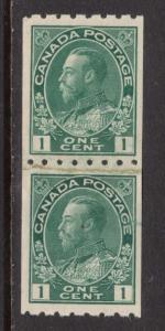 Canada #123i XF/NH Paste Up Coil Pair **With Certificate**