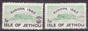 Jethou Guernsey 1961 Europa 1/9 Variety Dry Print Unmounted mint